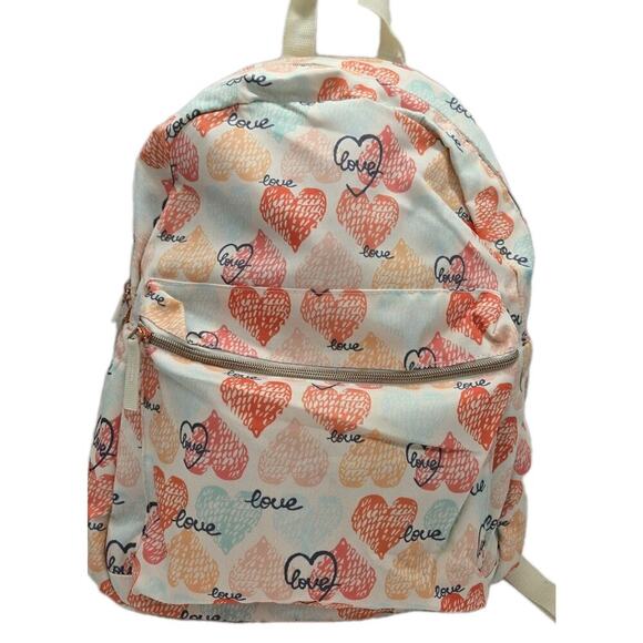 next Handbags - WHATS NEXT BRAND Backpack LOVE HEARTS Watercolor Pastels NEW 11x16" Lined School